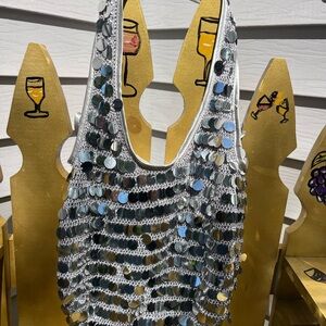 FUN FUN FUN! Silver Sequin Mesh Bag